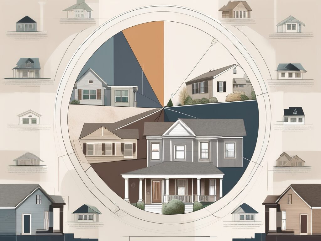 A variety of architectural styles of houses