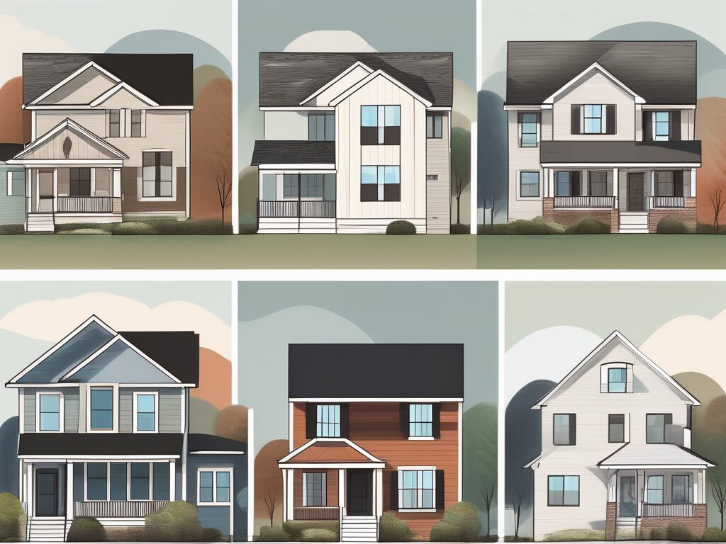 Various types of houses representing diverse real estate options in north carolina