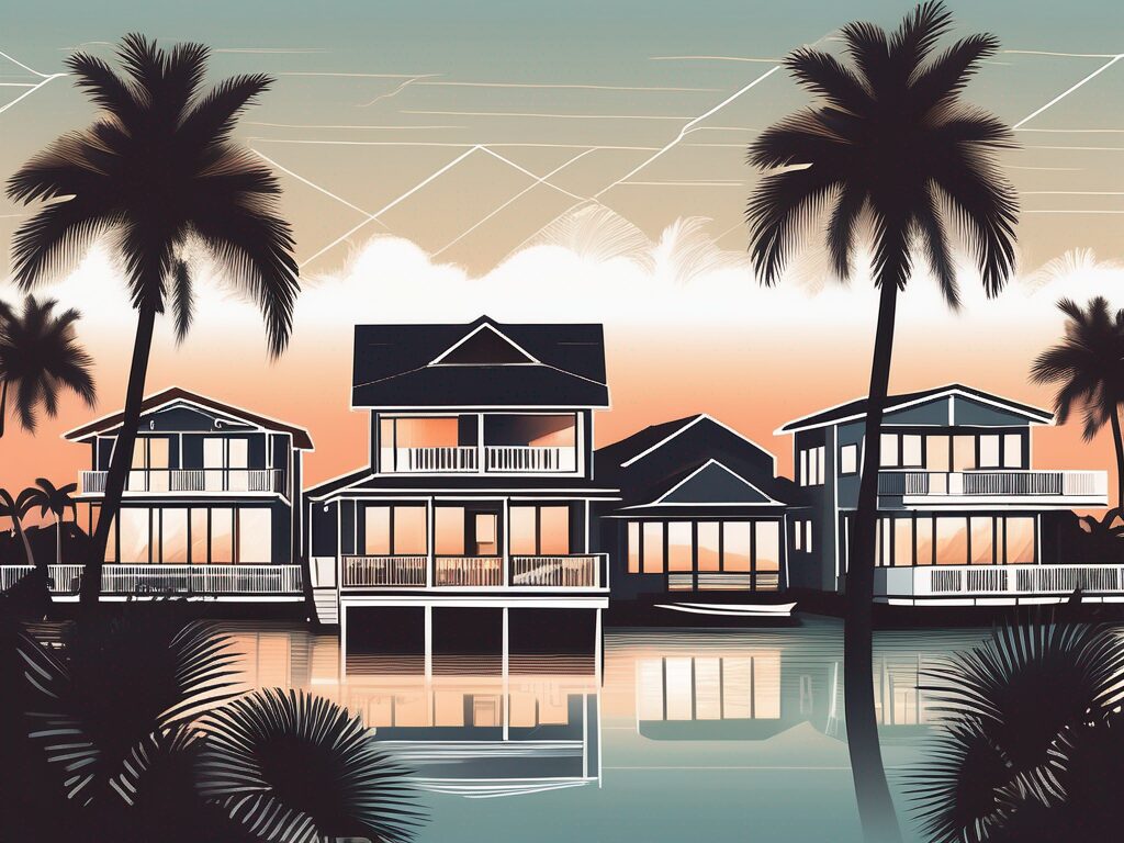 A variety of houses with differing architectural styles