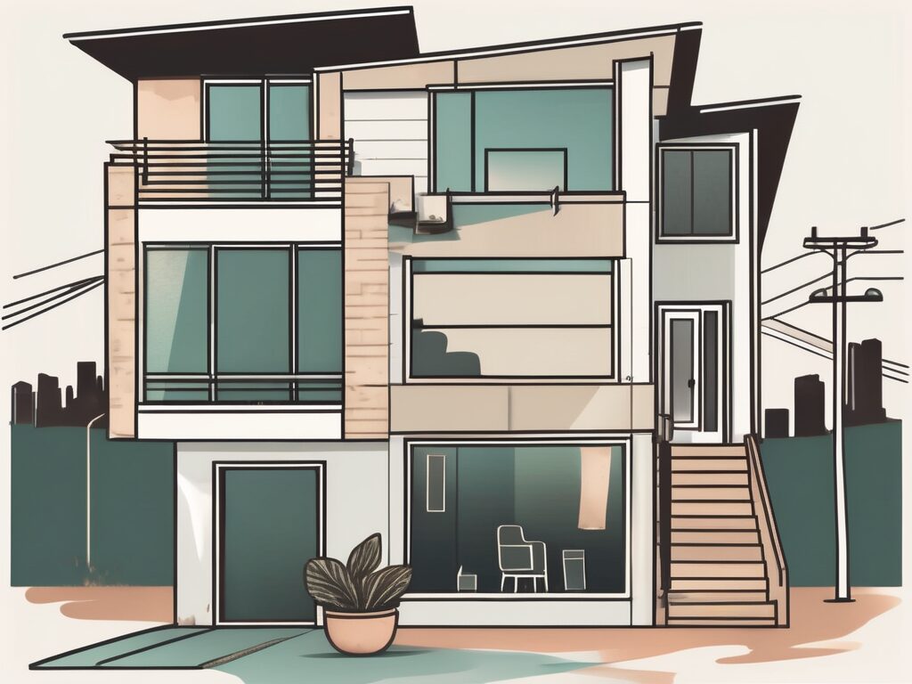 A san francisco styled house with a price tag hanging off it