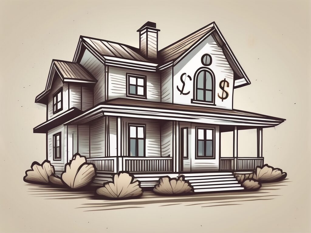 A traditional house with a dollar sign overlay