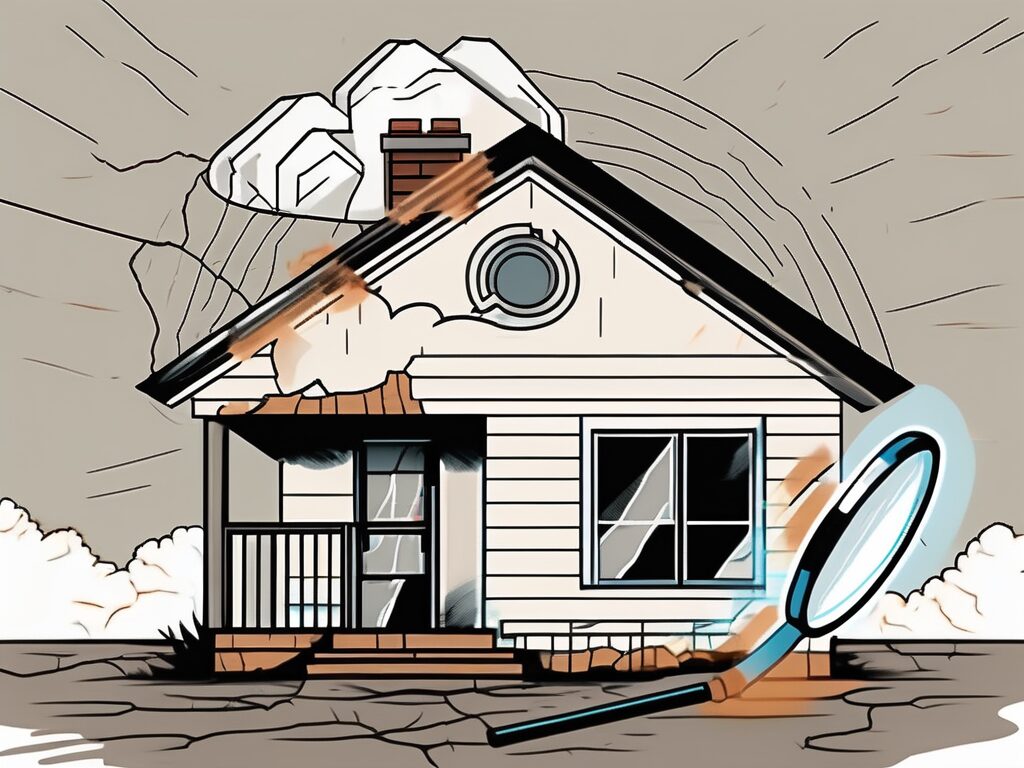 A magnifying glass hovering over a house