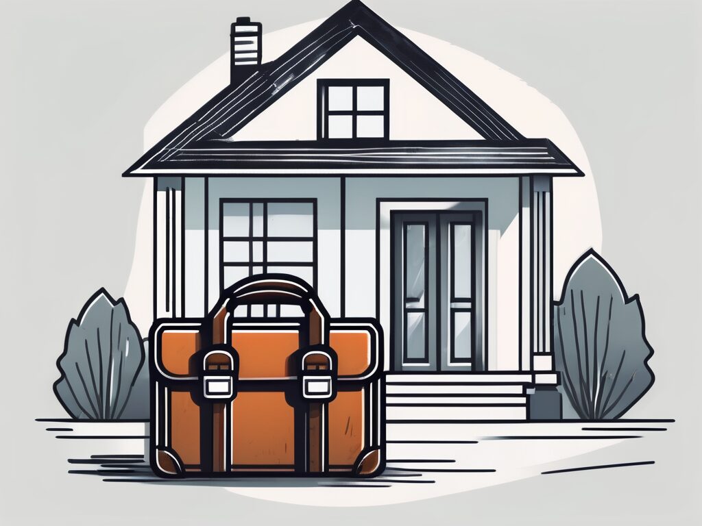 A traditional home with a price tag hanging from it