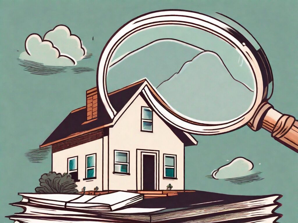 A house with a large magnifying glass hovering over it