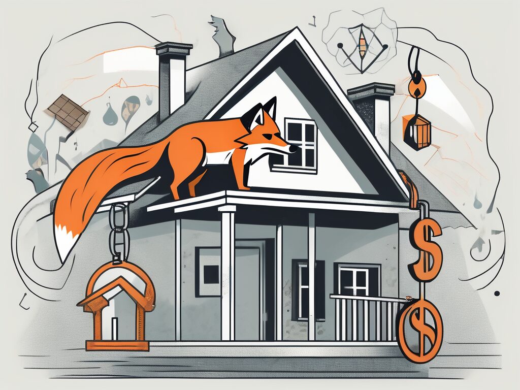 A magnifying glass hovering over a house