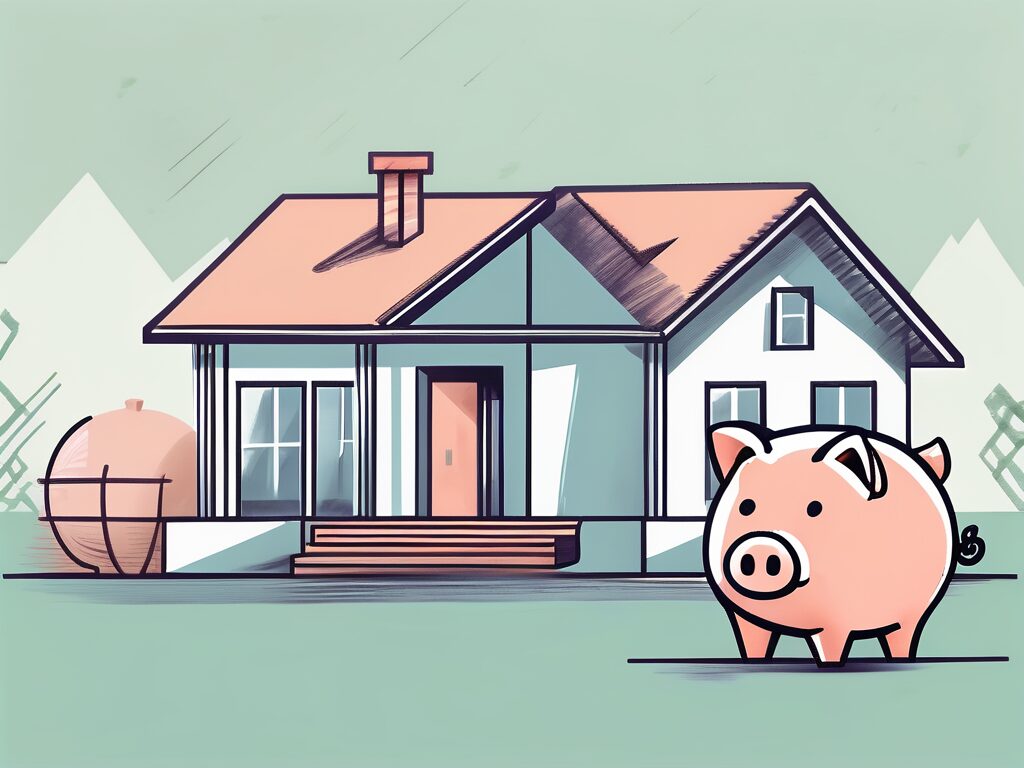 A house with a large dollar sign in the background