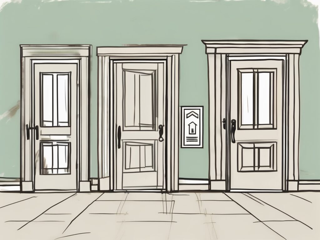 Three distinct doors labeled "pre-approval"