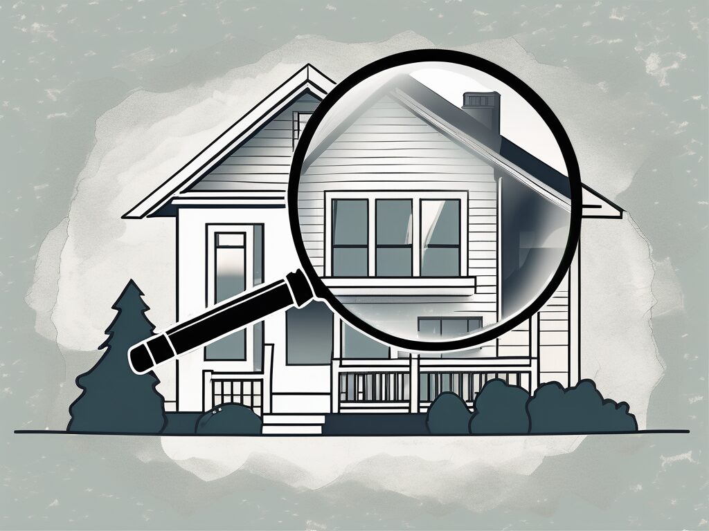 A magnifying glass hovering over a house