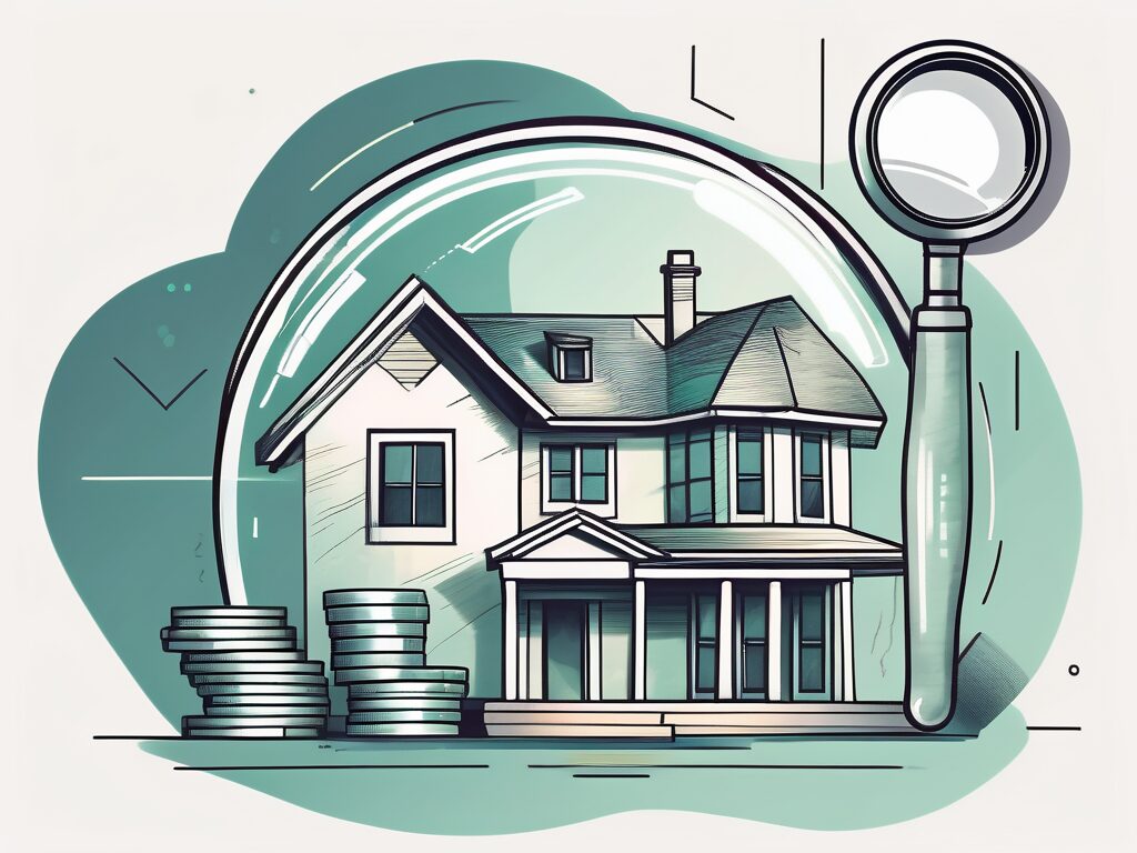 A house with a magnifying glass hovering over it