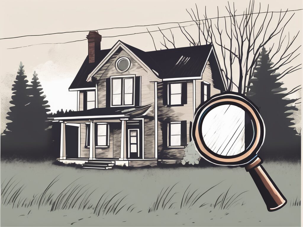 A dilapidated house with a "for sale" sign in the front yard