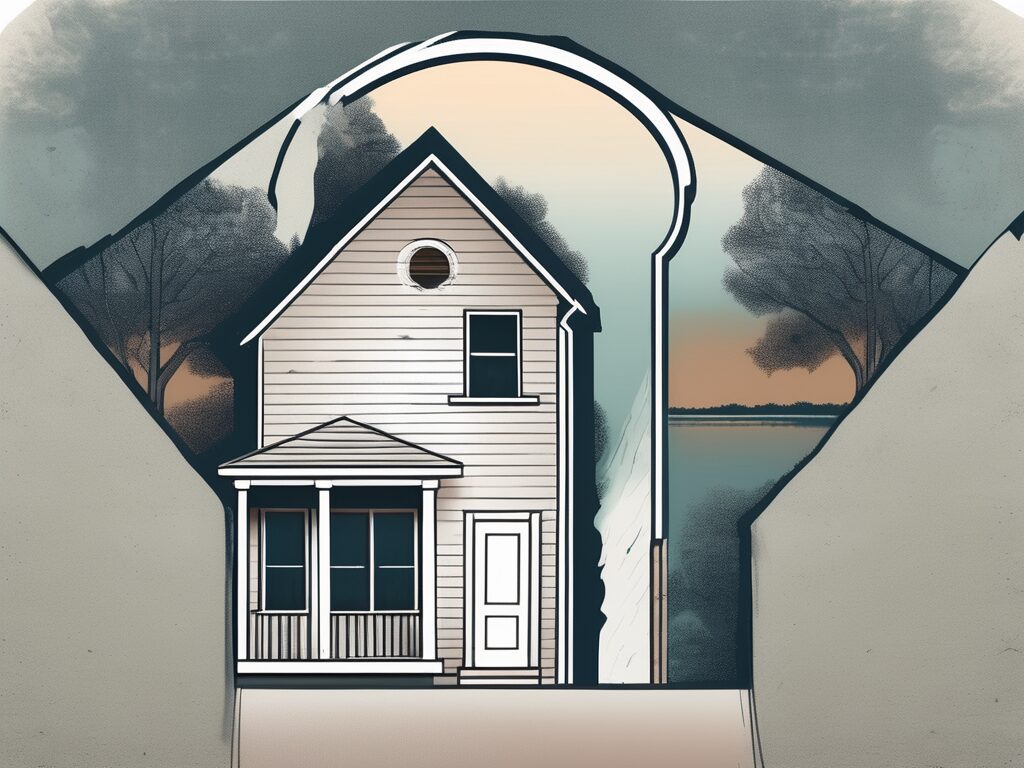 A house with a keyhole on the door