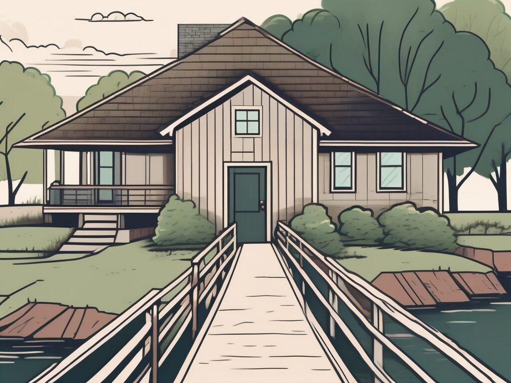 A house with a keyhole on the front door