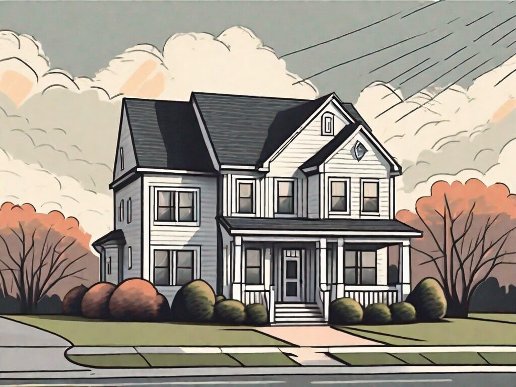 A quaint house in new jersey's suburban landscape with a slightly gloomy