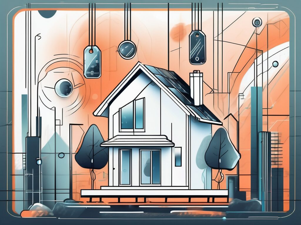 A house with a price tag hanging off it