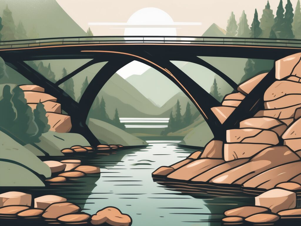 A symbolic bridge over a river