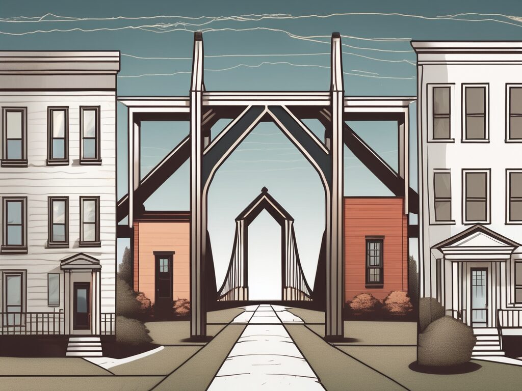 A symbolic bridge connecting two houses
