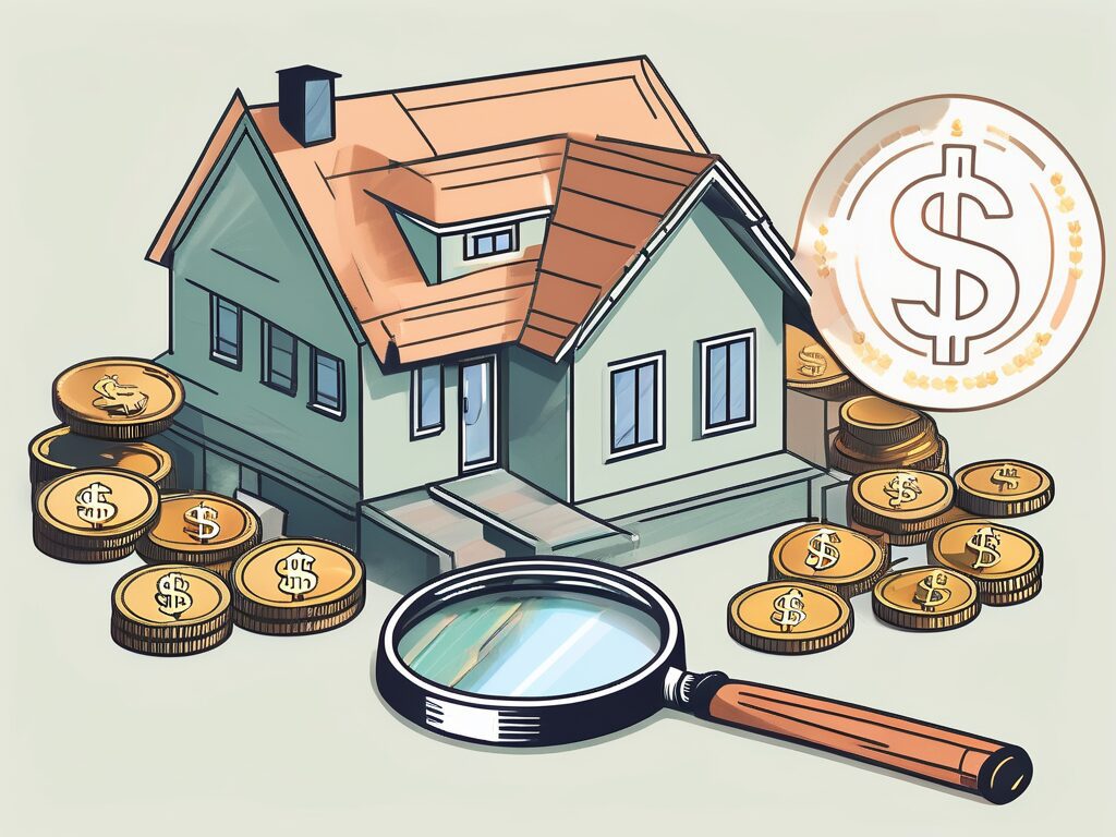 A house with dollar signs around it