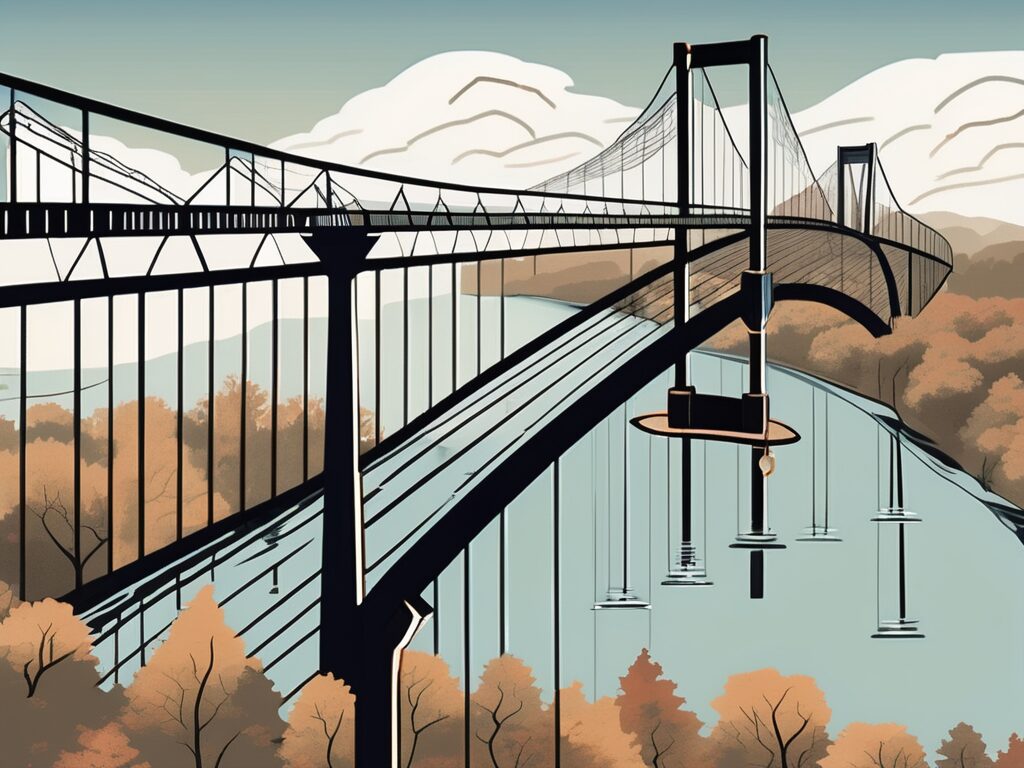 A symbolic bridge over a river