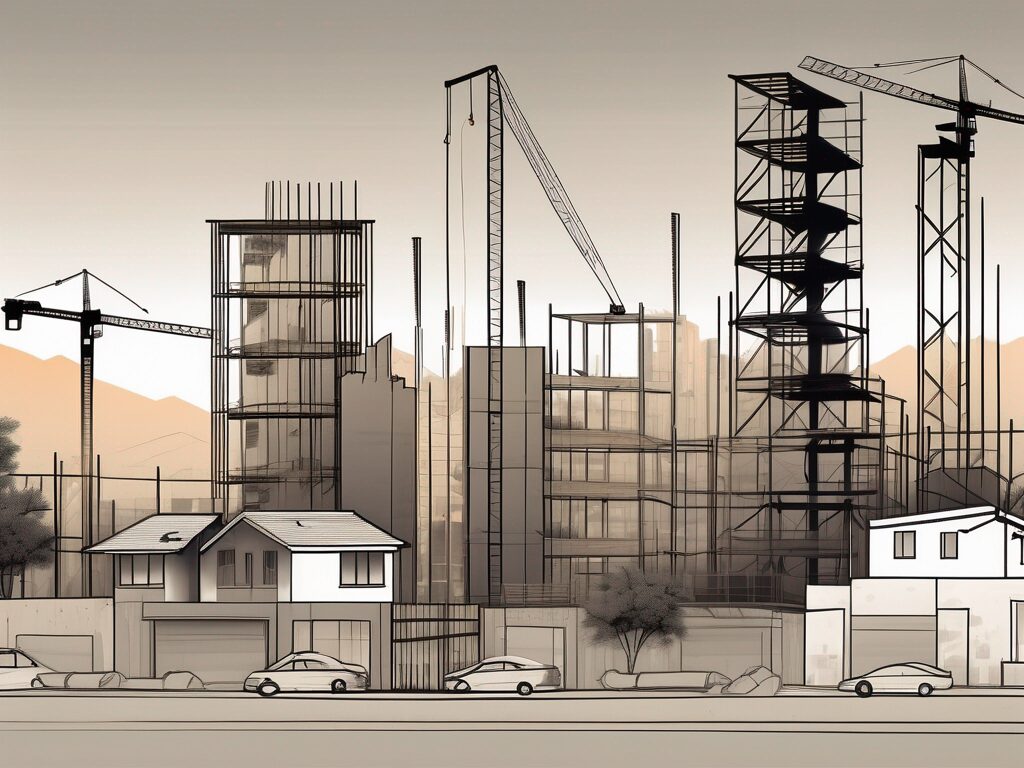 Various california city skylines under construction