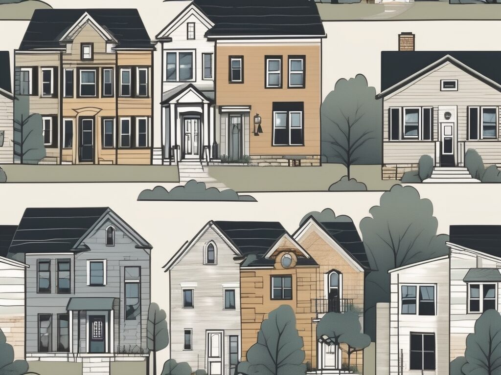 Several houses in varying styles and sizes