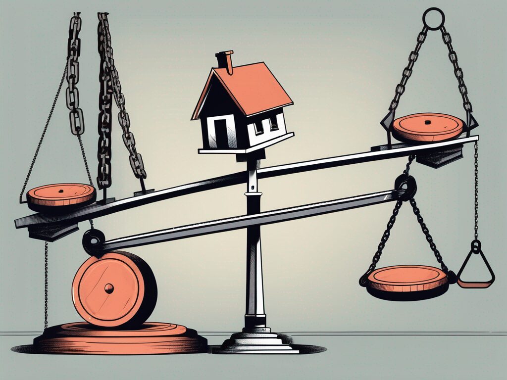 A house with a price tag hanging off it