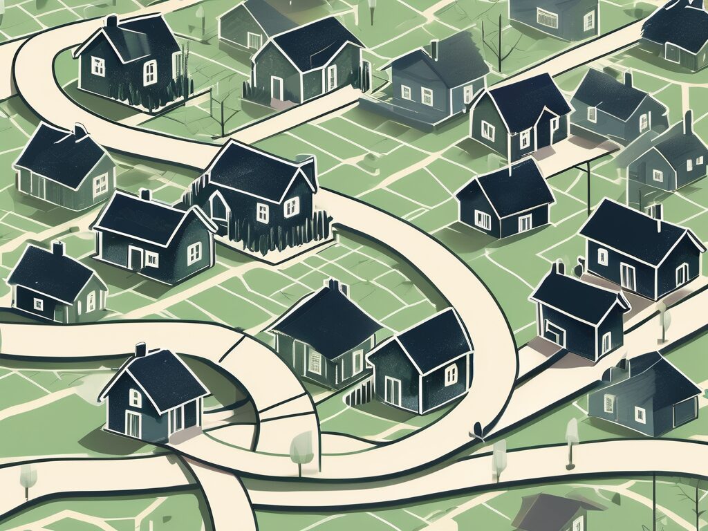 A map of salt lake city with symbolic houses made of cash