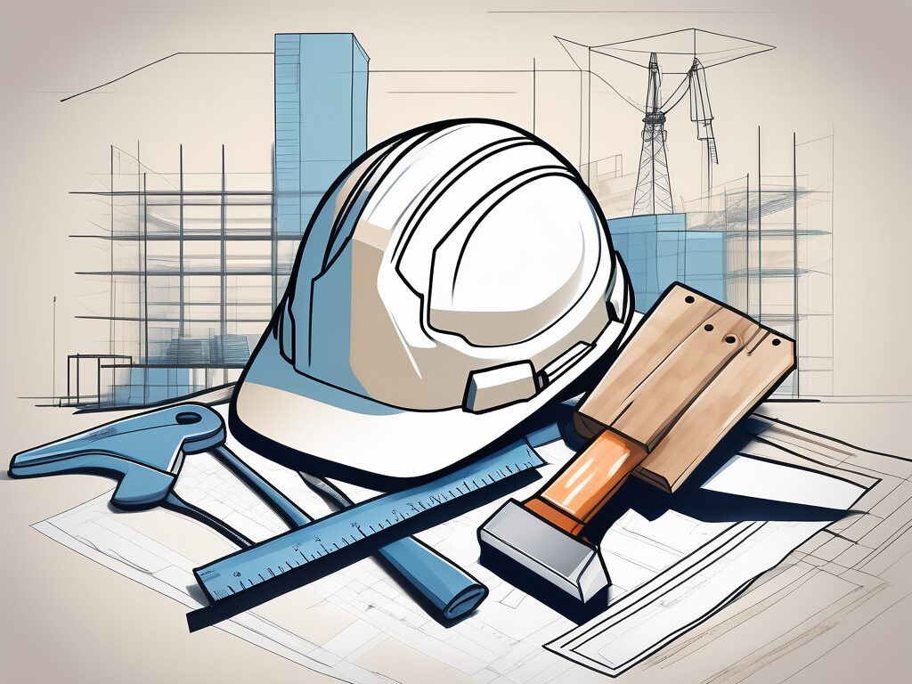 A construction site with various tools
