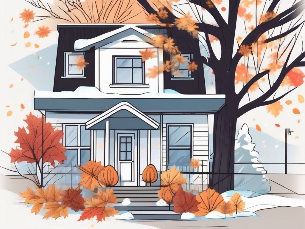 A house with a for-sale sign in the front yard