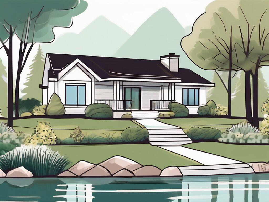 An attractive and well-maintained house by a serene lake