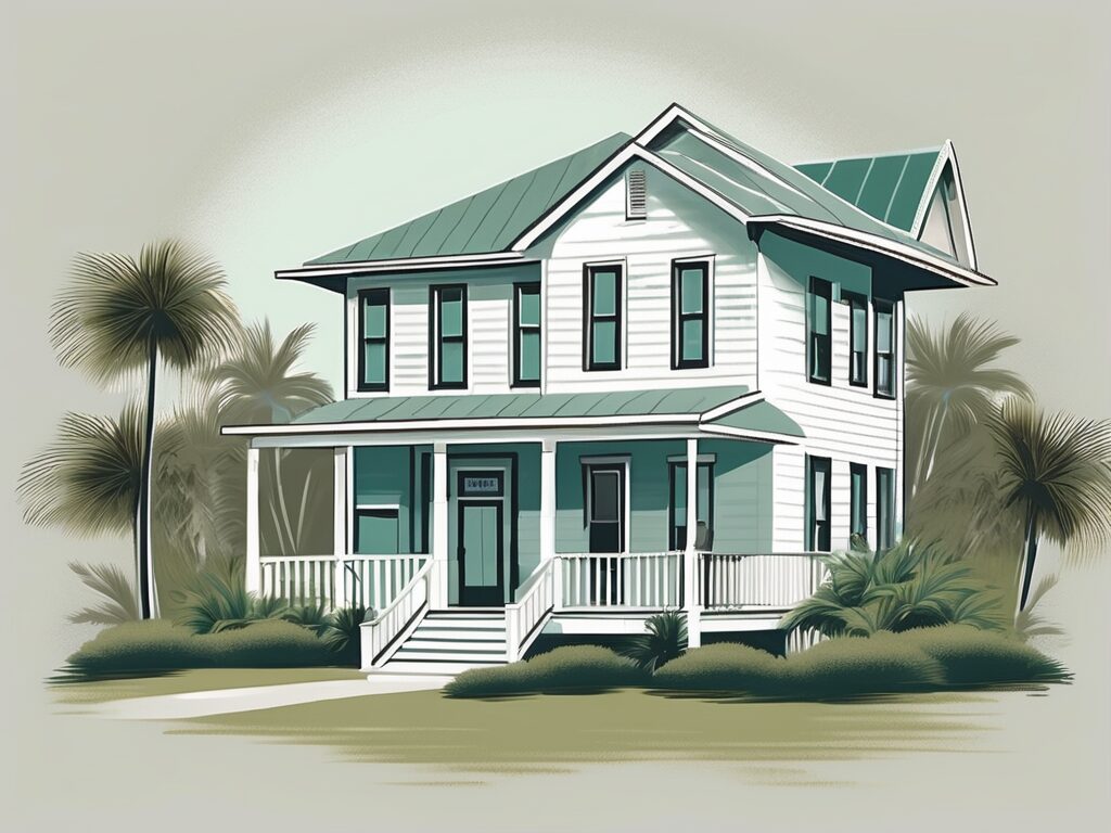 A charming house in port st. joe with a well-maintained lawn