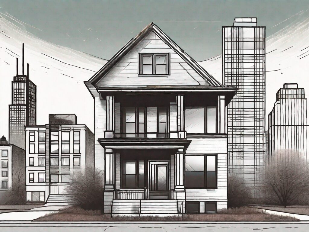 A classic chicago-style house mid-flip