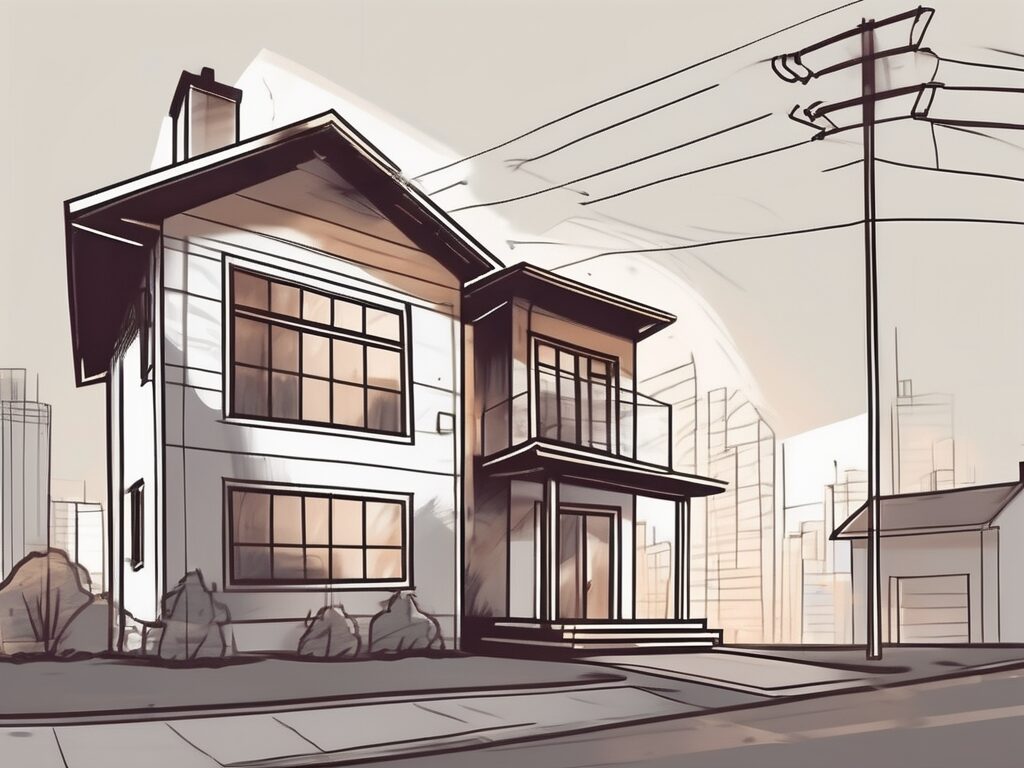 A house with a price tag hanging off it