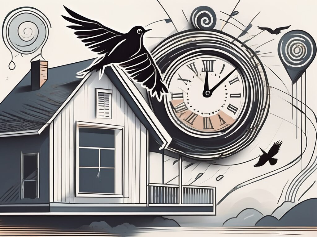 A house in eustis with a price tag hanging off it