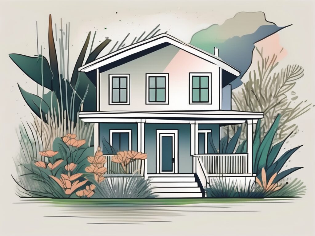 A house with a price tag in the everglades city landscape