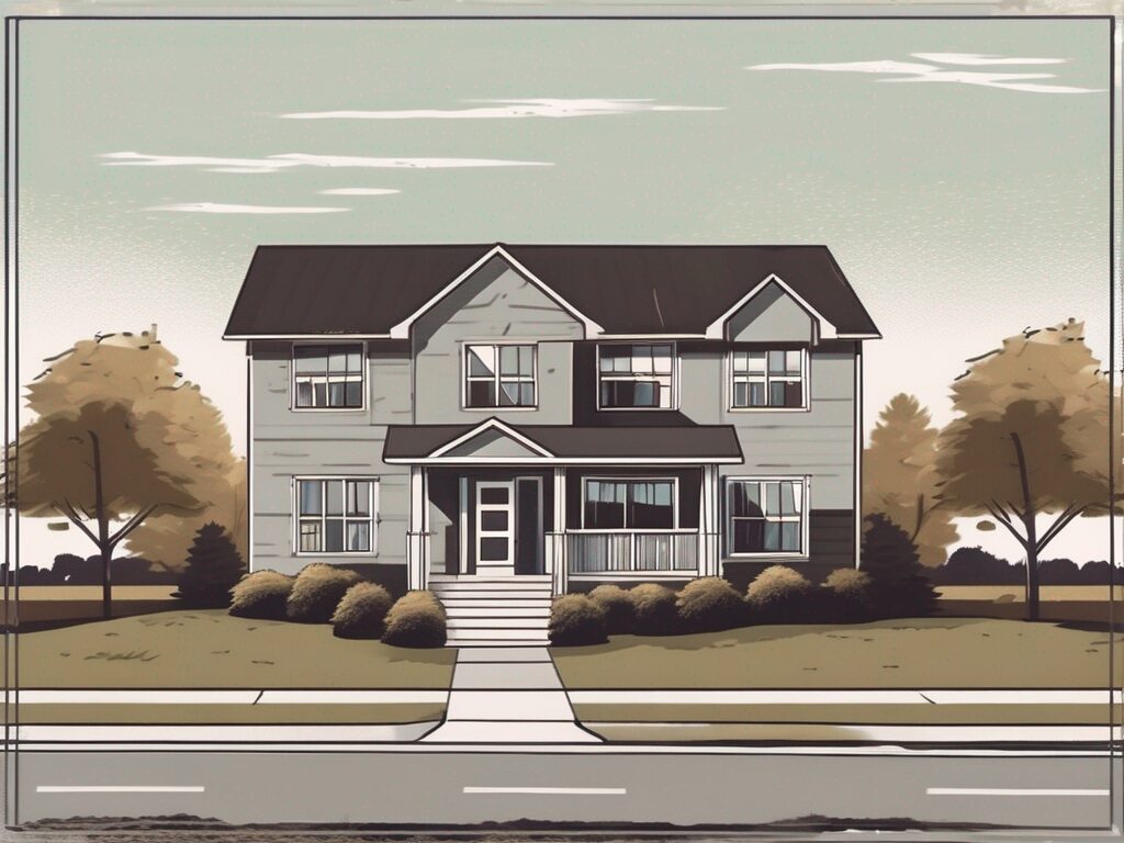 A well-maintained house with a 'for sale' sign in the front yard