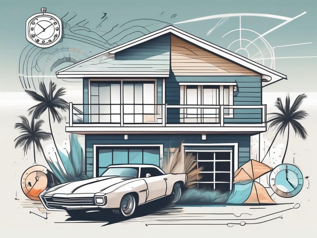 A picturesque fort myers beach house with a price tag hanging off it