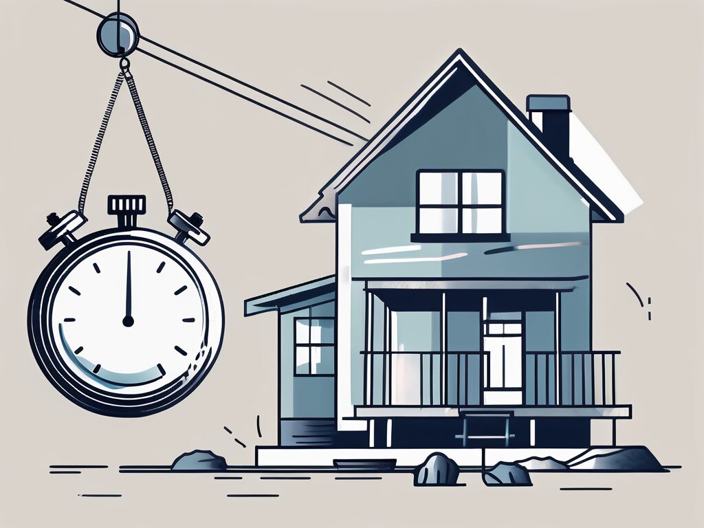 A house with a price tag hanging off it