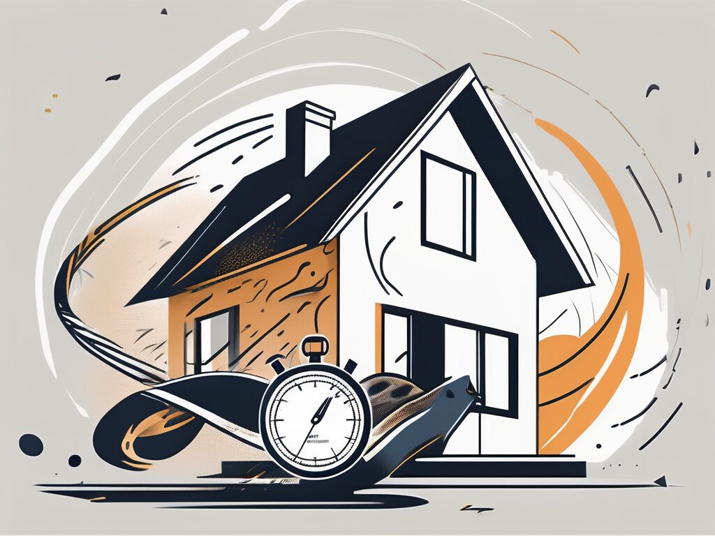 A house with a price tag hanging off it