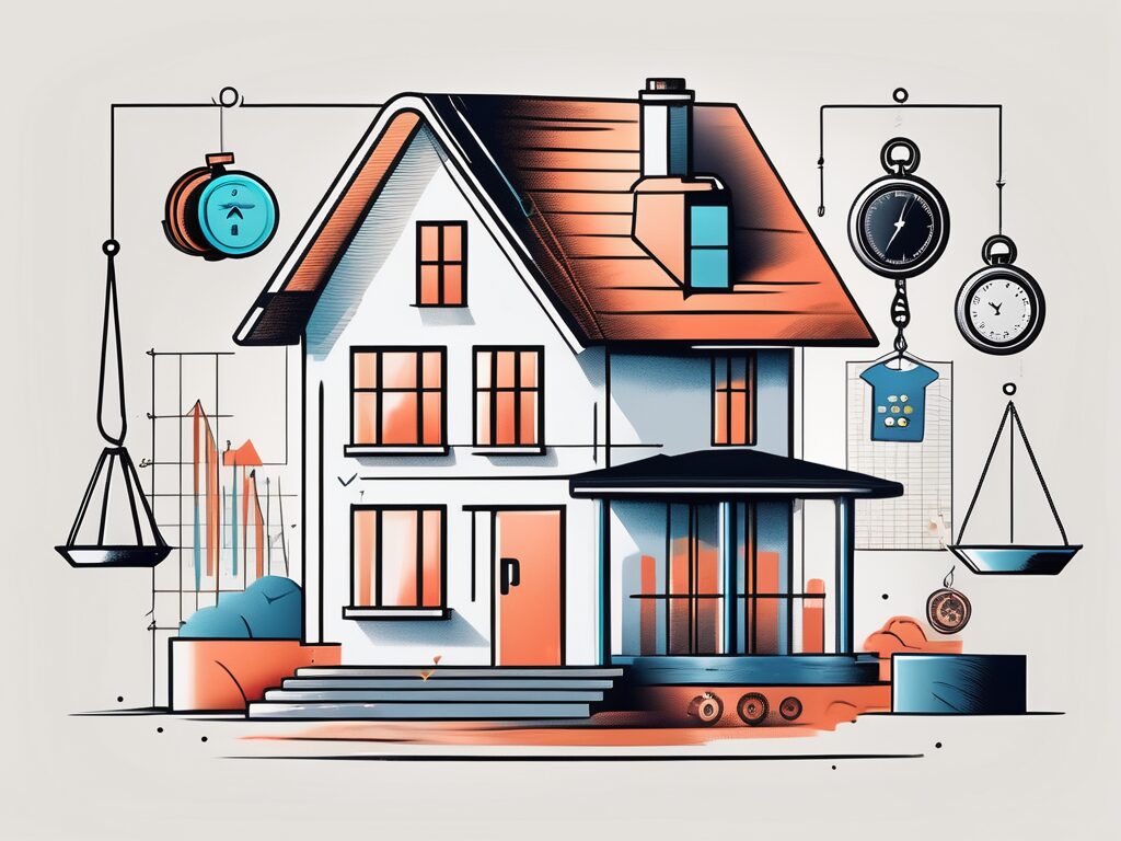 A house with a price tag hanging off it