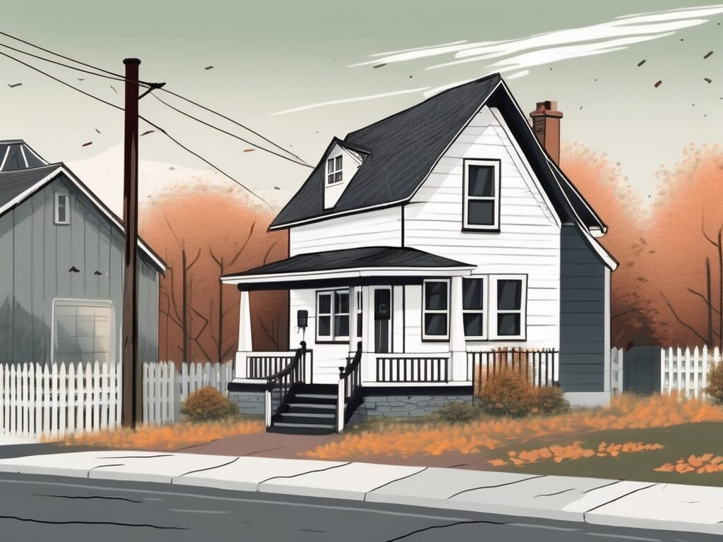 A traditional house with a "for sale" sign in the quaint town of alford