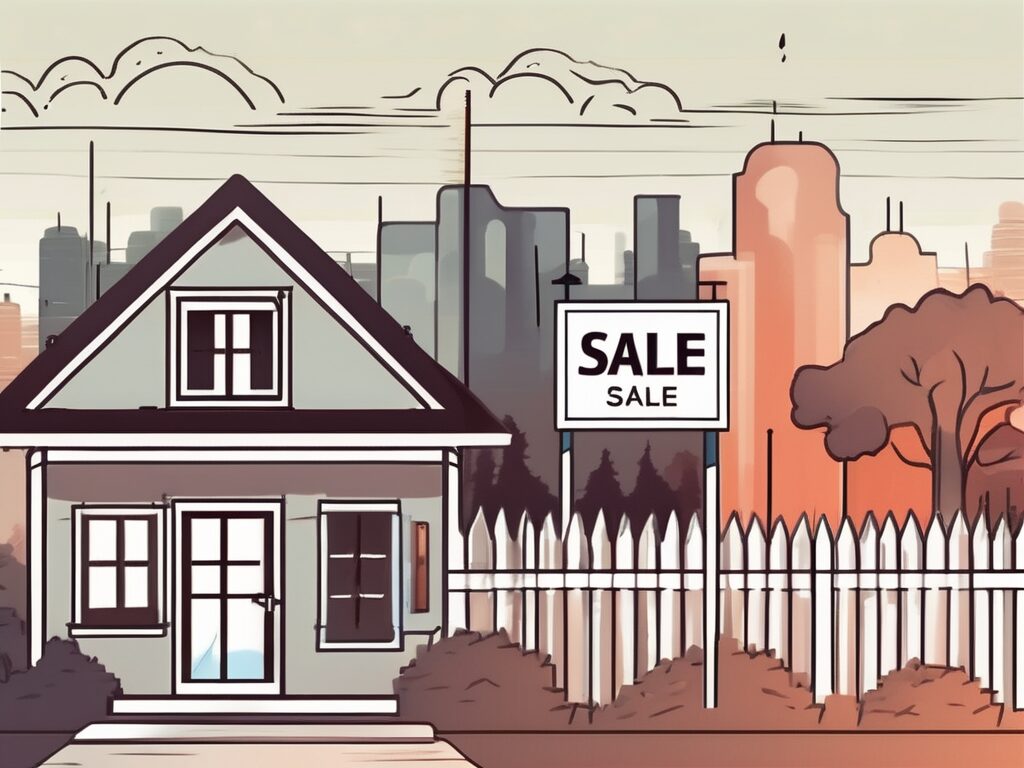 A quaint house with a 'for sale' sign in front