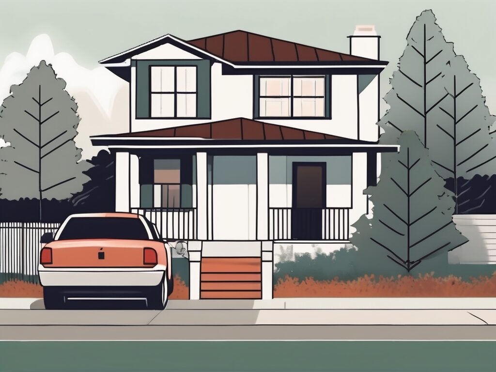 A quaint house with a "for sale" sign in the yard