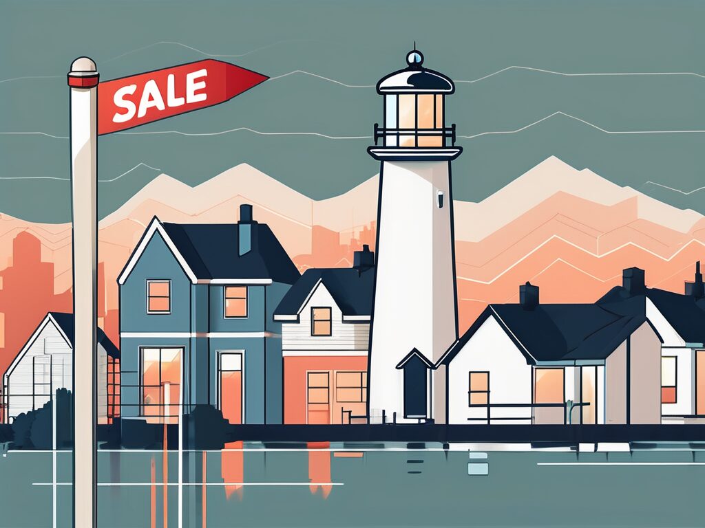 A lighthouse on a point