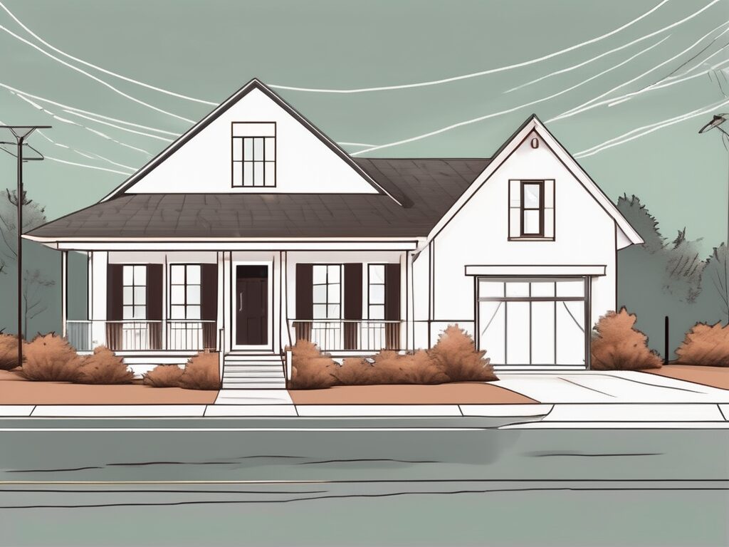 A house with a 'for sale' sign in the picturesque town of minneola