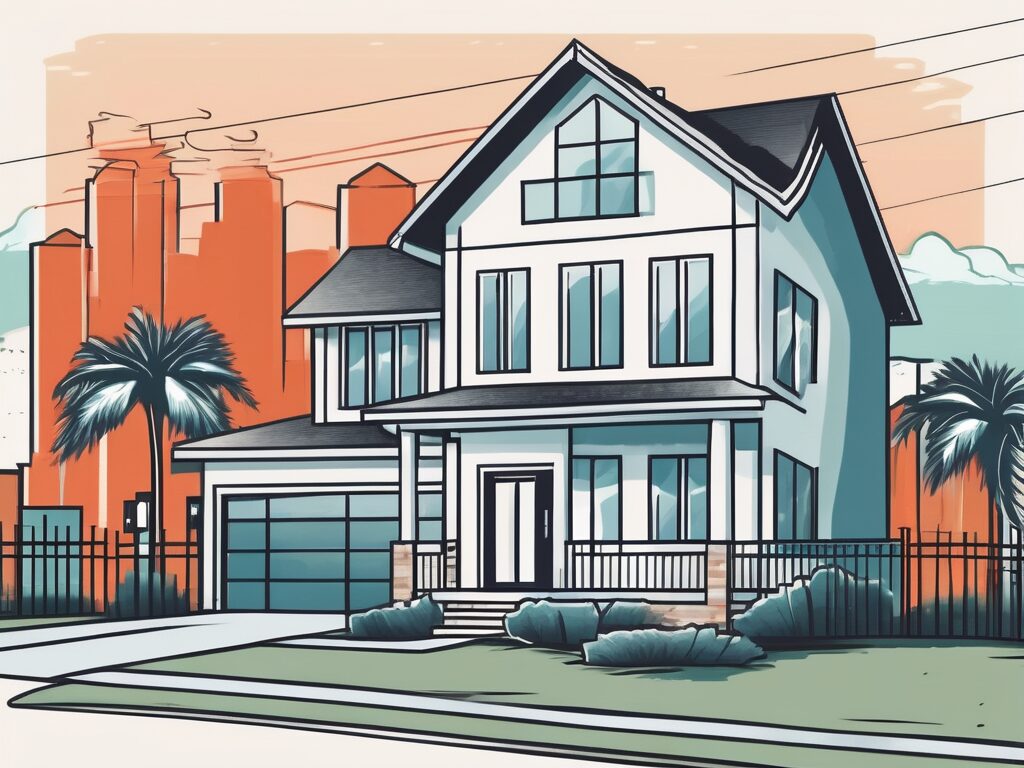 A house with a 'for sale' sign in the front yard