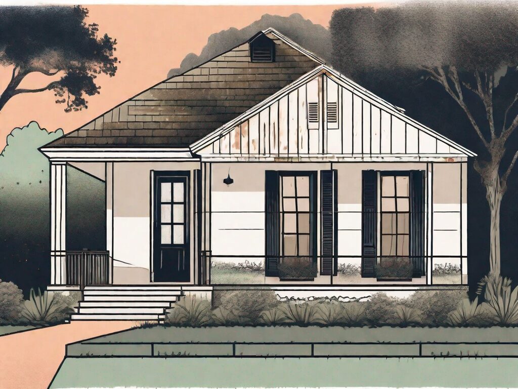 A traditional louisiana-style house mid-flip