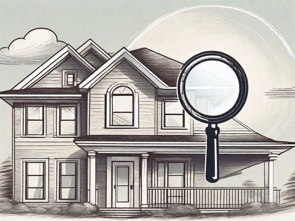 A magnifying glass hovering over a house