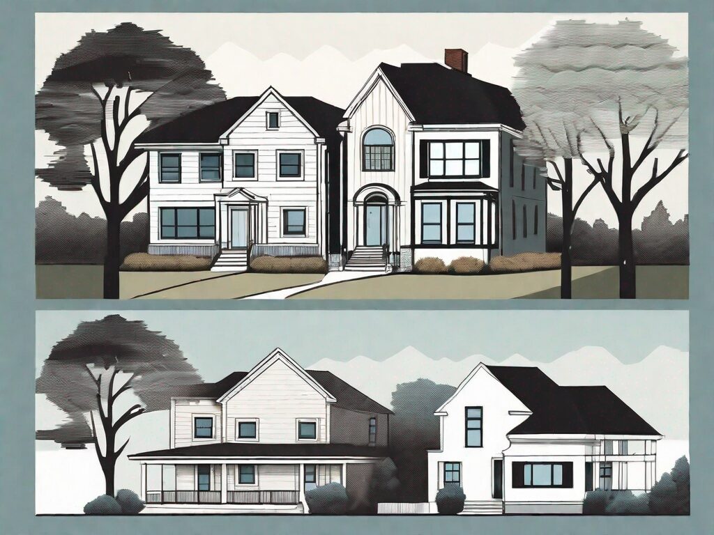 A diverse range of architectural styles of houses