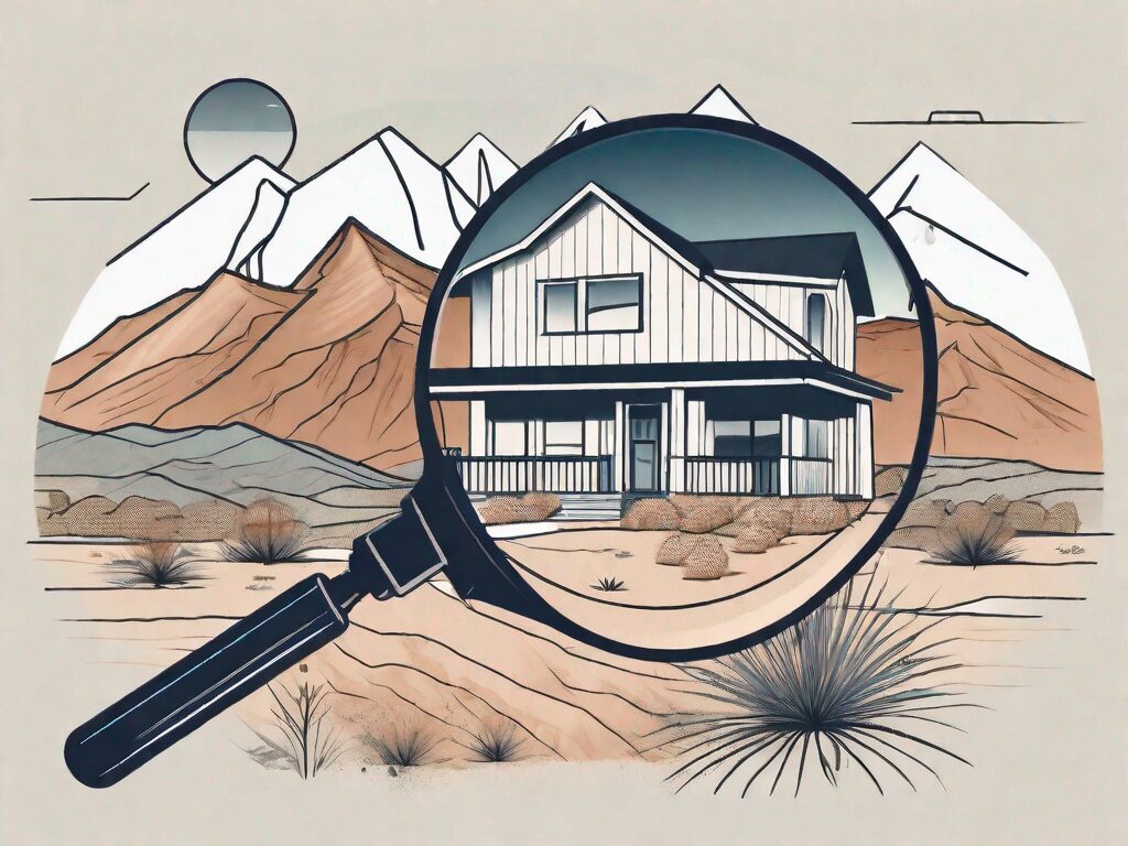 A typical utah home with a magnifying glass hovering over it