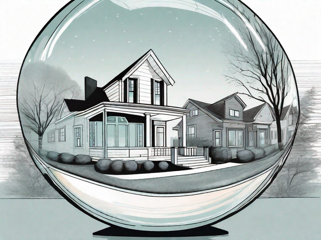 A crystal ball reflecting various architectural styles of illinois houses